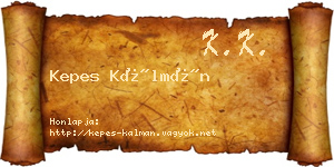 Kepes Kálmán névjegykártya